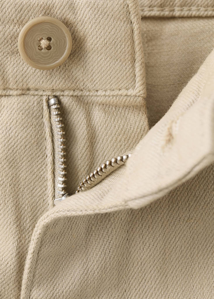 Relaxed fit jeans in a cotton-linen blend — Beige