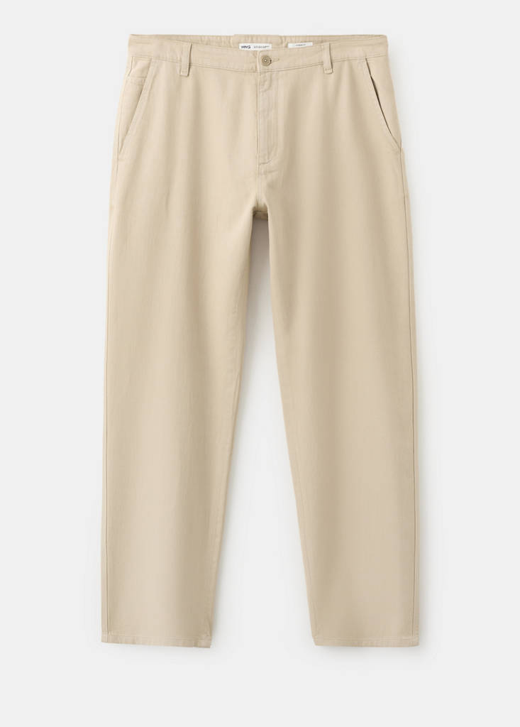 Relaxed fit jeans in a cotton-linen blend — Beige