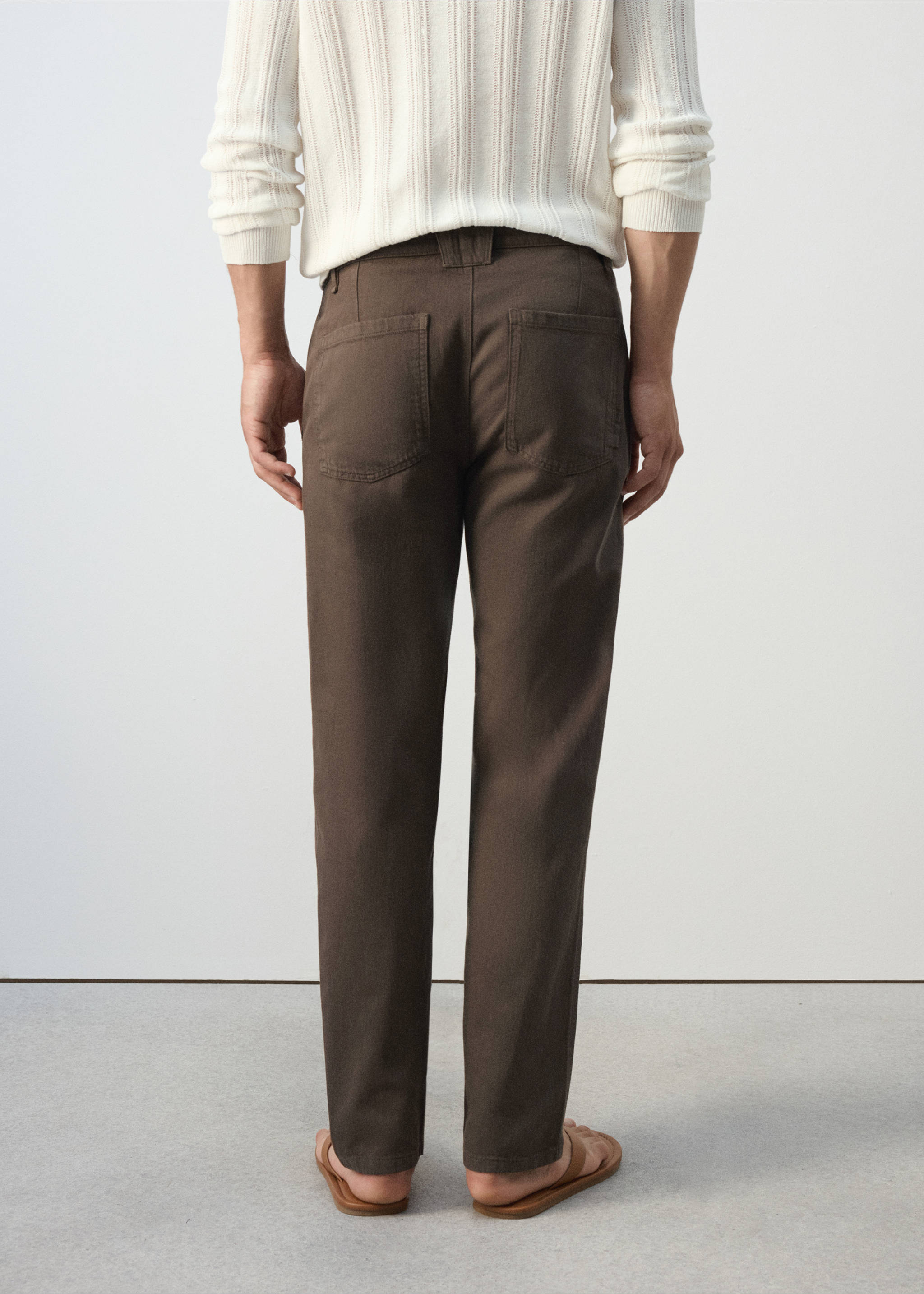100% cotton relaxed fit jeans - Reverse of the article, Brown. Ref: 37082888-00.
