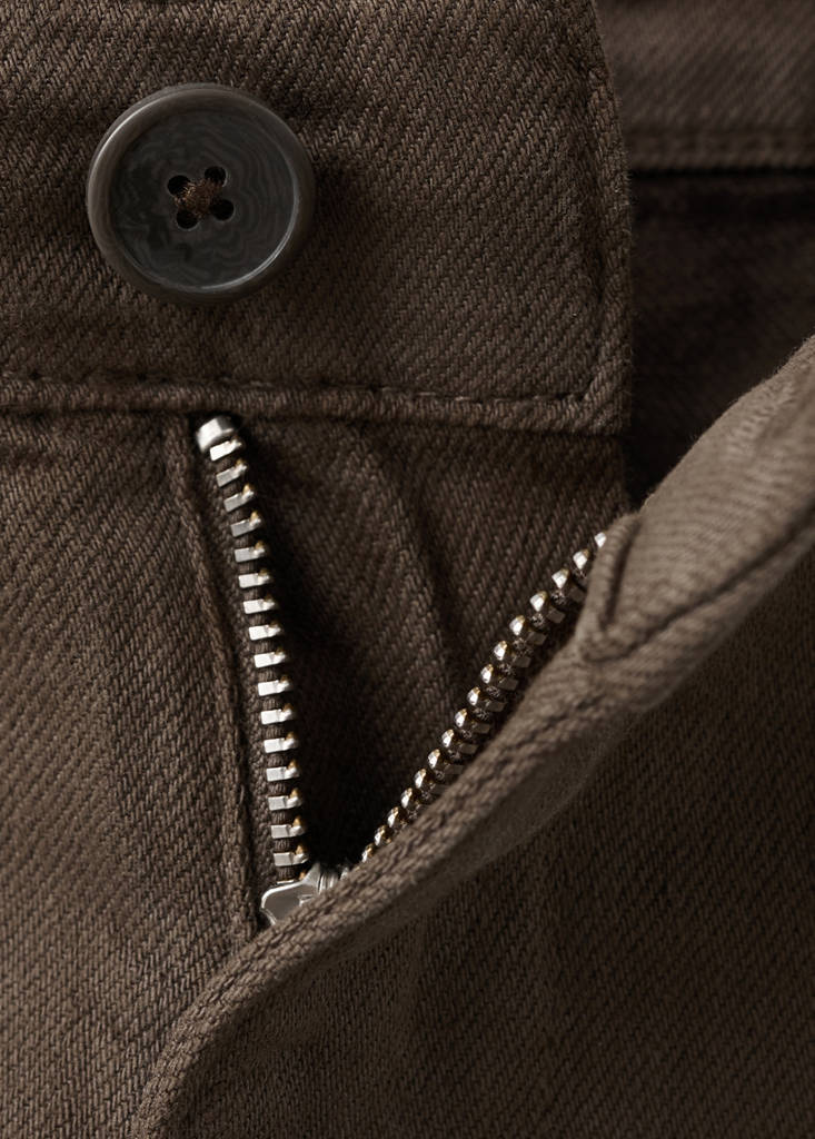 Relaxed fit jeans in a cotton-linen blend — Brown