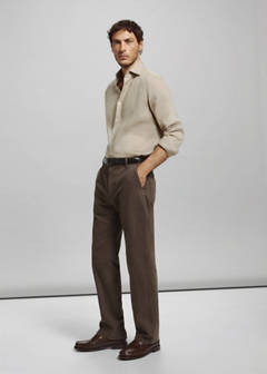 Relaxed fit jeans in a cotton-linen blend — Brown 11