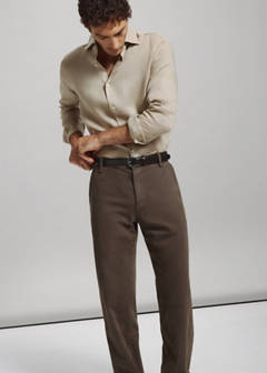 Relaxed fit jeans in a cotton-linen blend — Brown 14