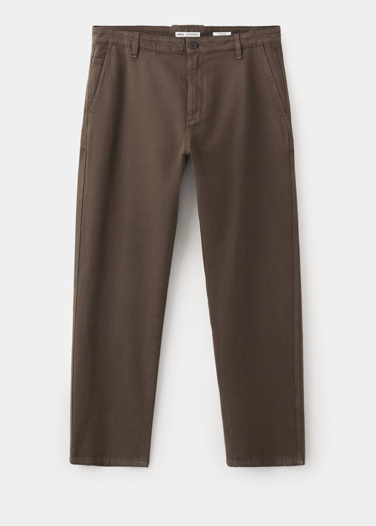 Relaxed fit jeans in a cotton-linen blend — Brown