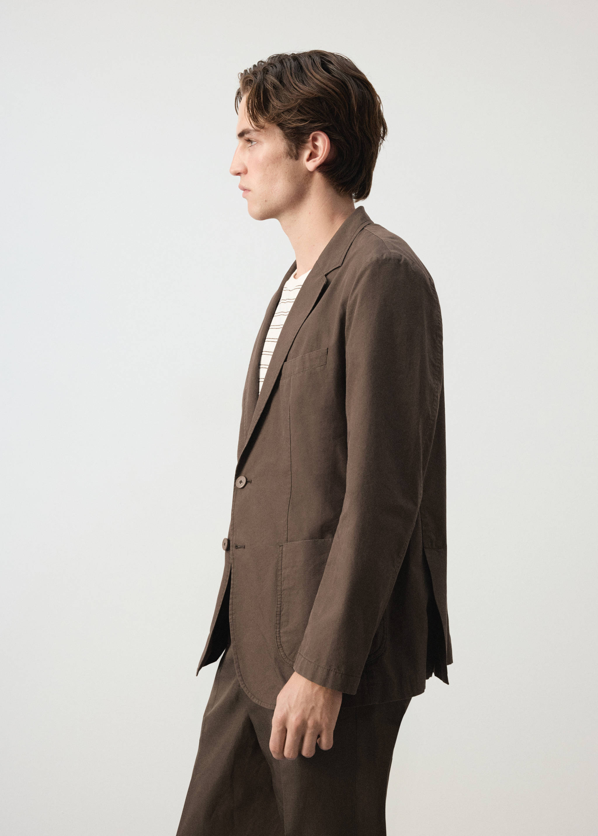 Slim fit cotton lyocell blend blazer - Details of the article 2