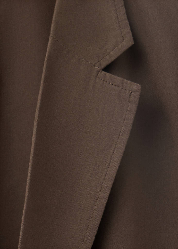 Slim fit cotton lyocell blend blazer — Brown