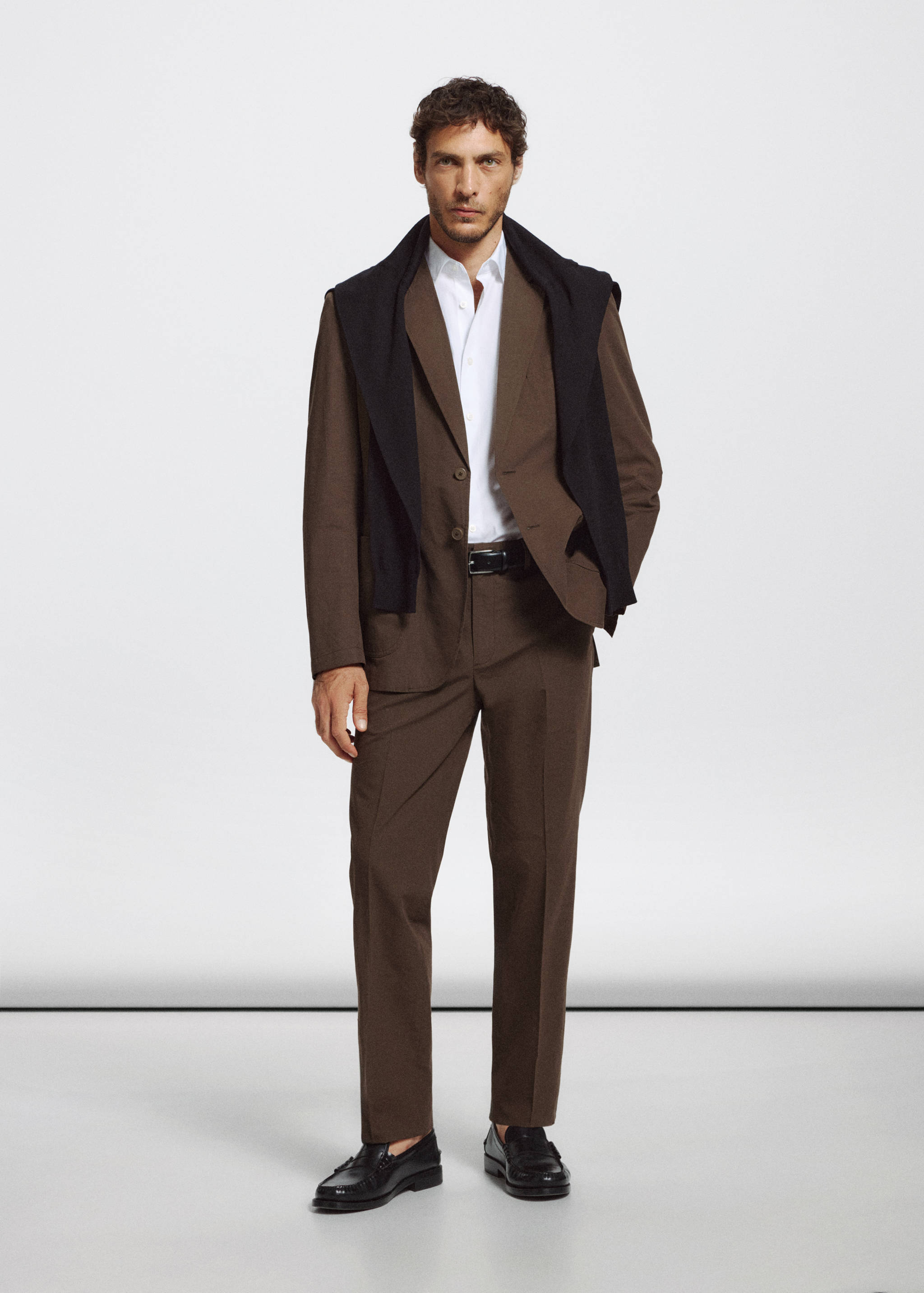 Slim fit cotton lyocell blend blazer - General plane