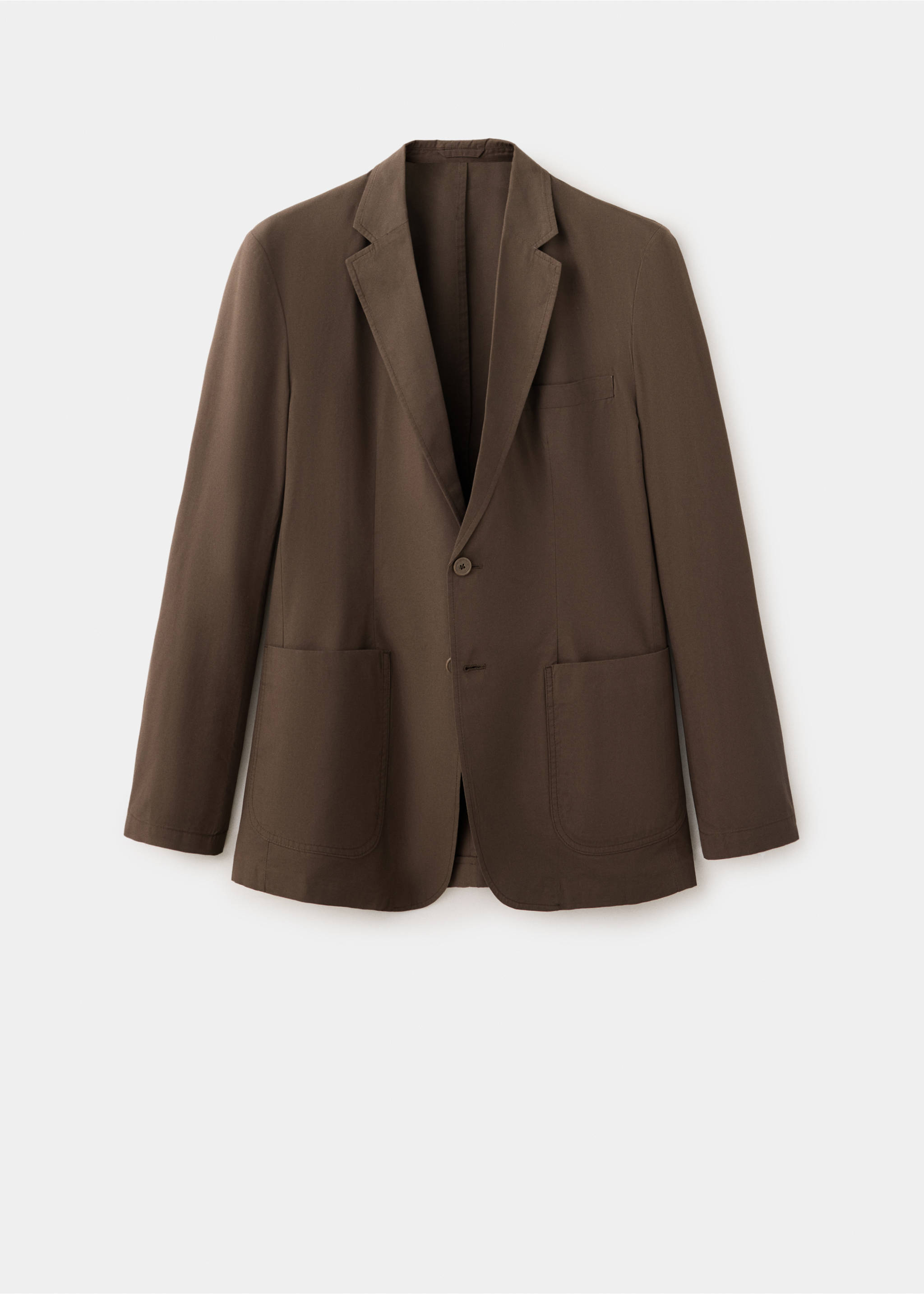 Slim fit cotton lyocell blend blazer - Article without model, Brown. Ref: 37082891-00.