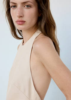 Halter jumpsuit with contrasting details — Beige 17