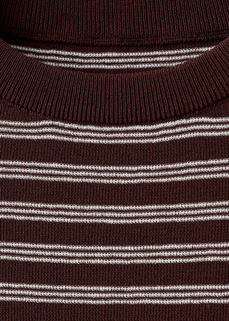 Short-sleeved ribbed sweater — Chocolate