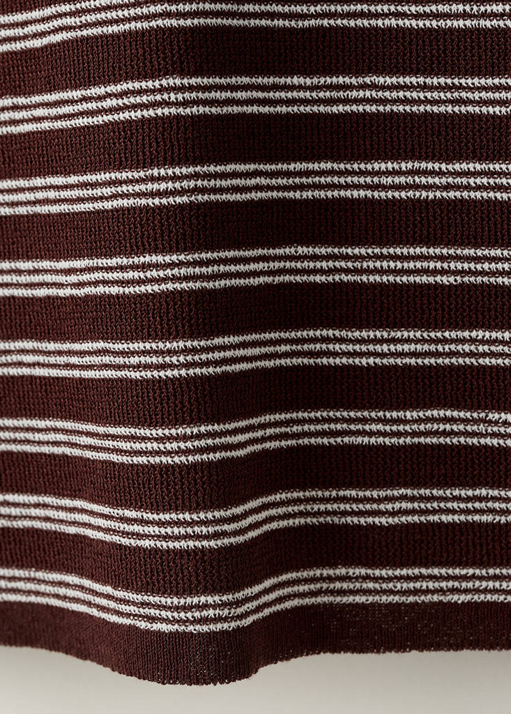Short-sleeved ribbed sweater — Chocolate