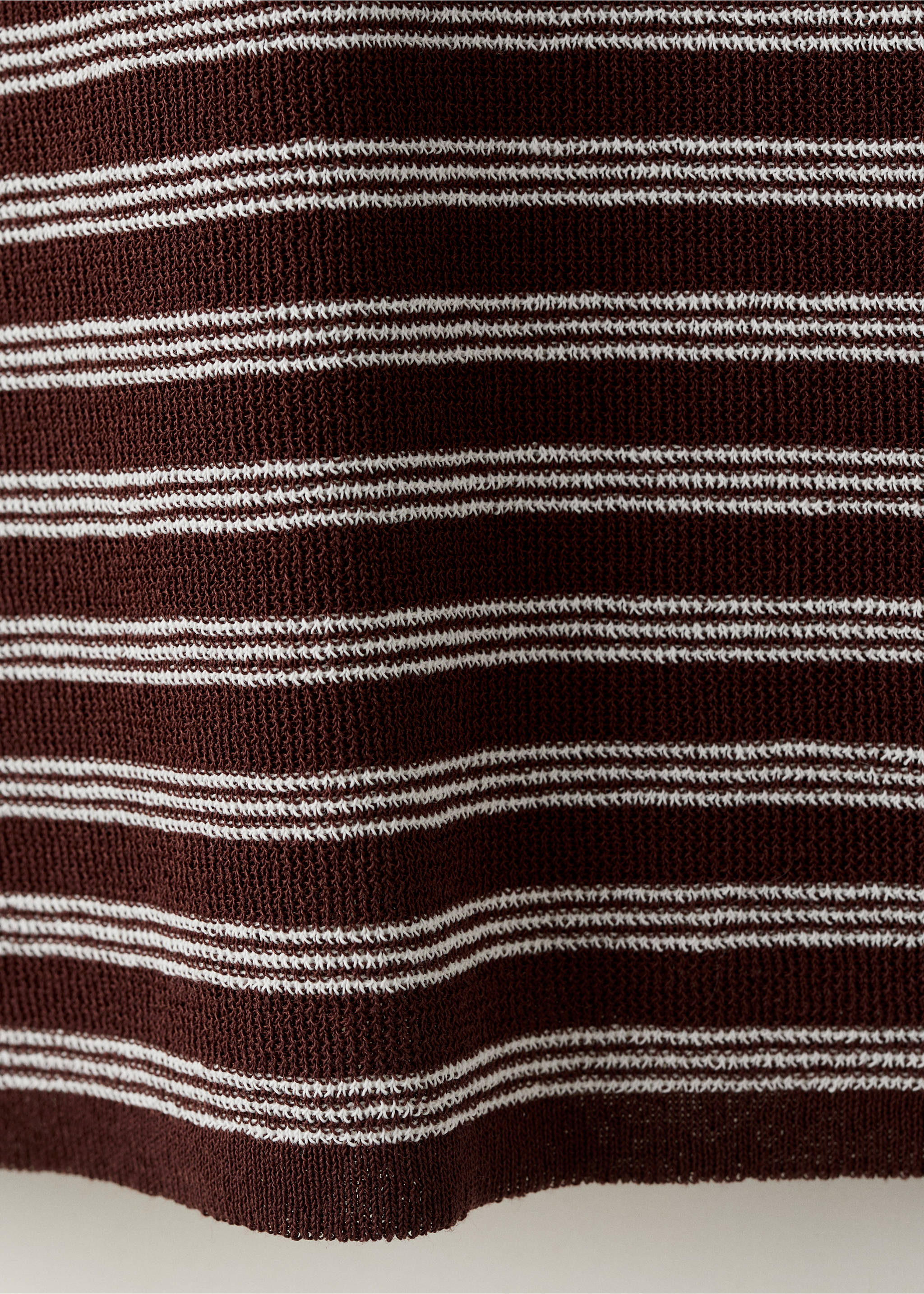 Short-sleeved ribbed sweater - Details of the article 0, Chocolate. Ref: 37082894-00.