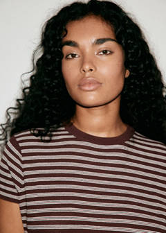 Short-sleeved ribbed sweater — Chocolate 6