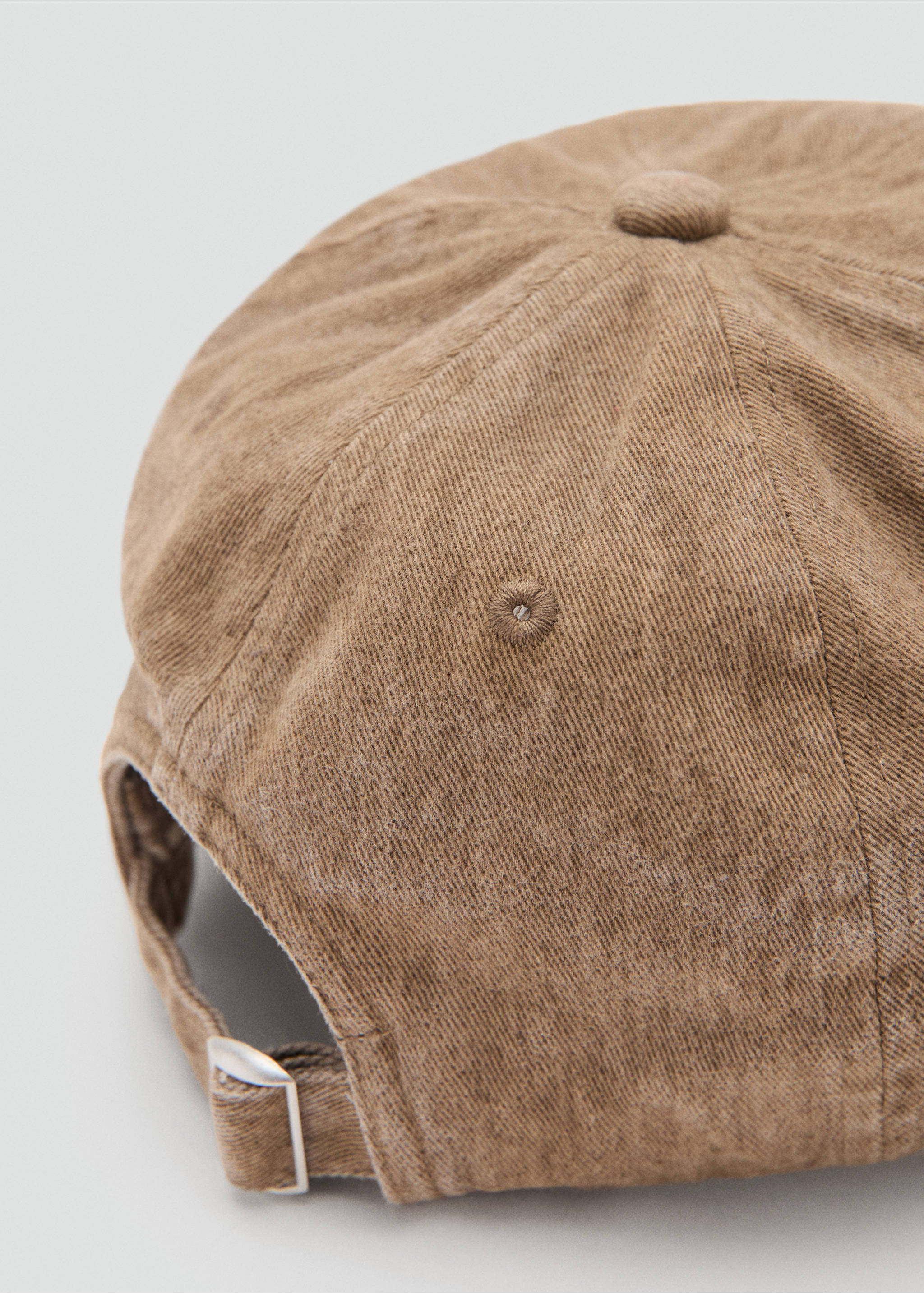 Cotton visor cap - Details of the article 1, Beige. Ref: 37082895-00.