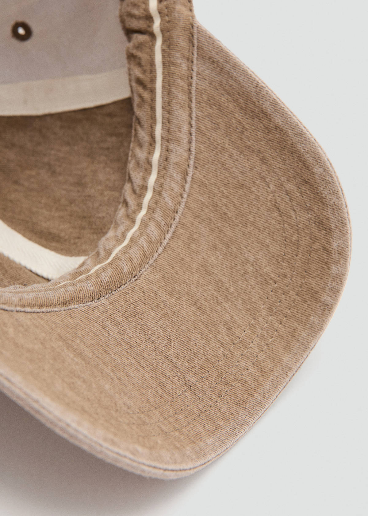 Cotton visor cap — Beige