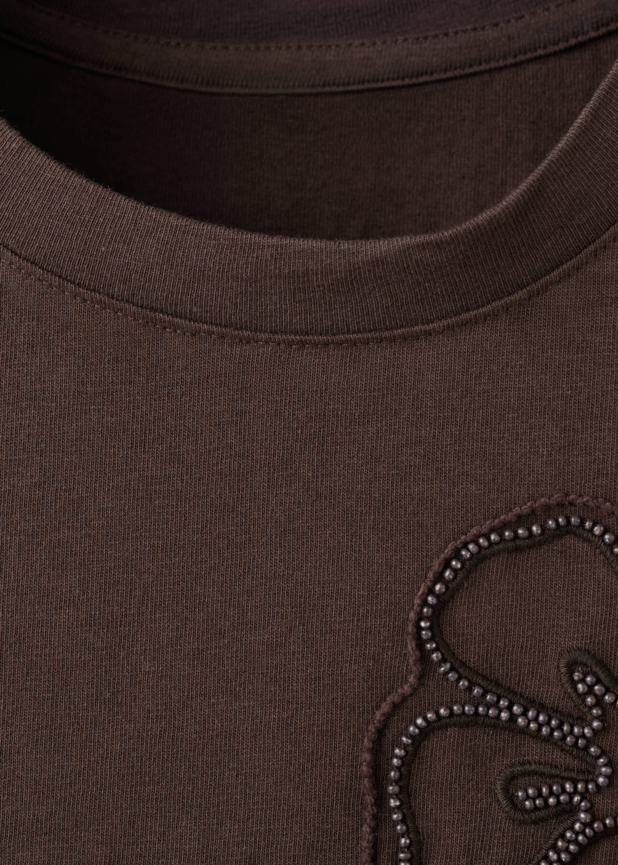 Cotton T-shirt with floral embroideries - Details of the article 8