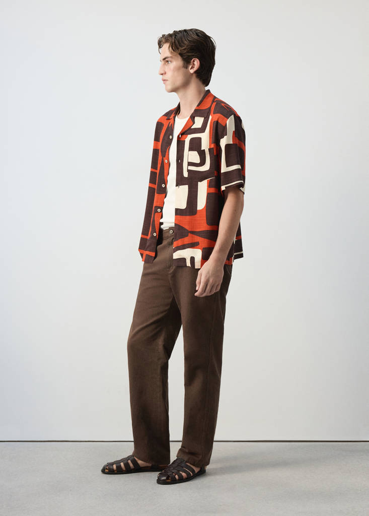 Printed bowling shirt — Burnt Orange