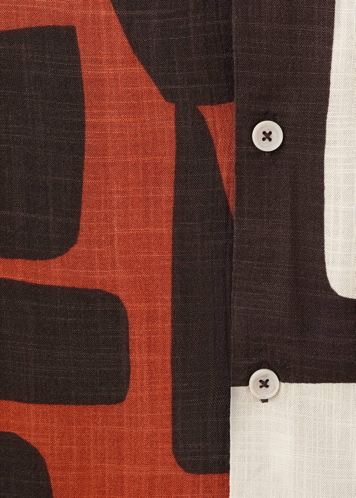 Printed bowling shirt — Burnt Orange