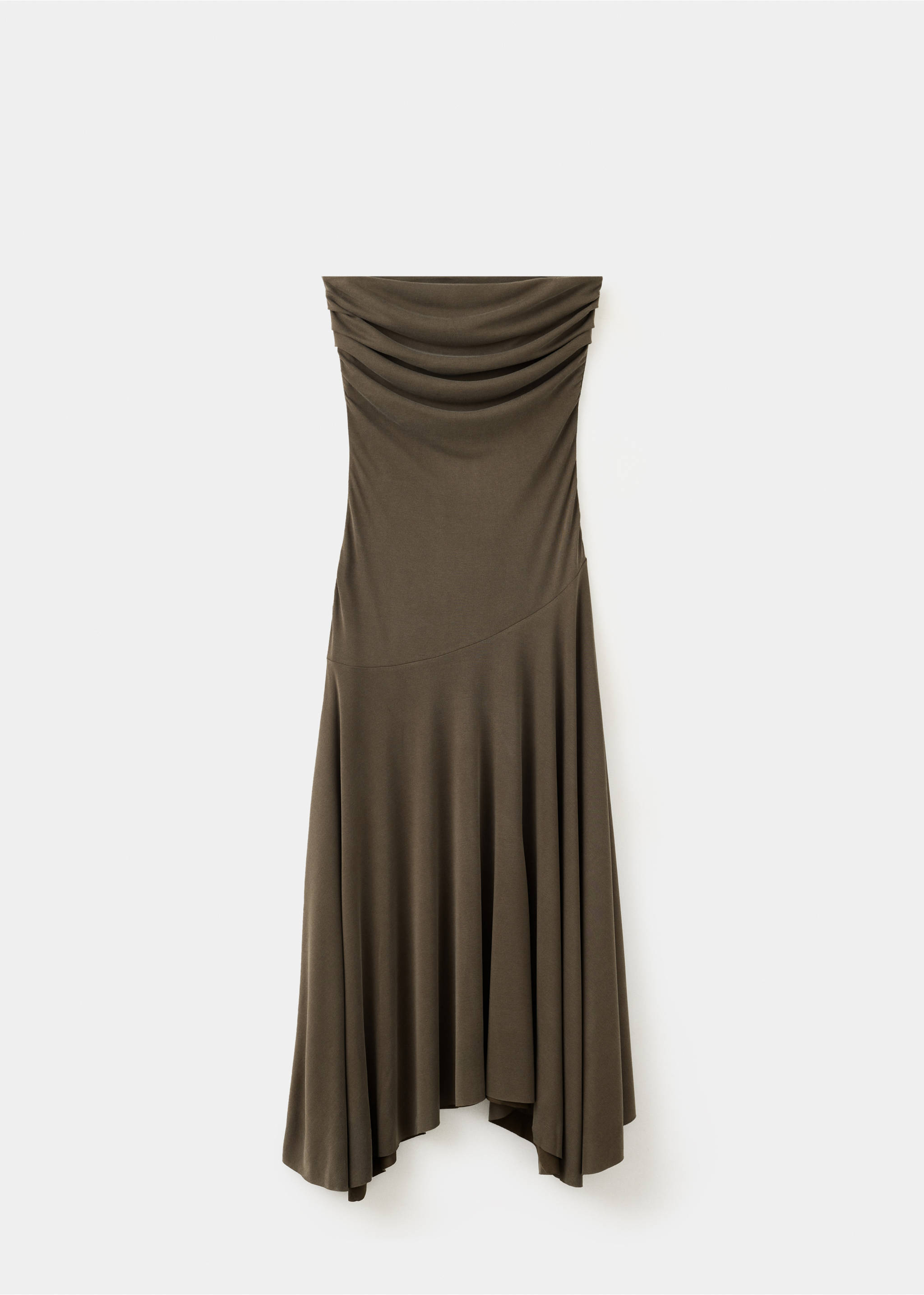 Asymmetric bandeau dress - Article without model, Brown. Ref: 37082900-00.