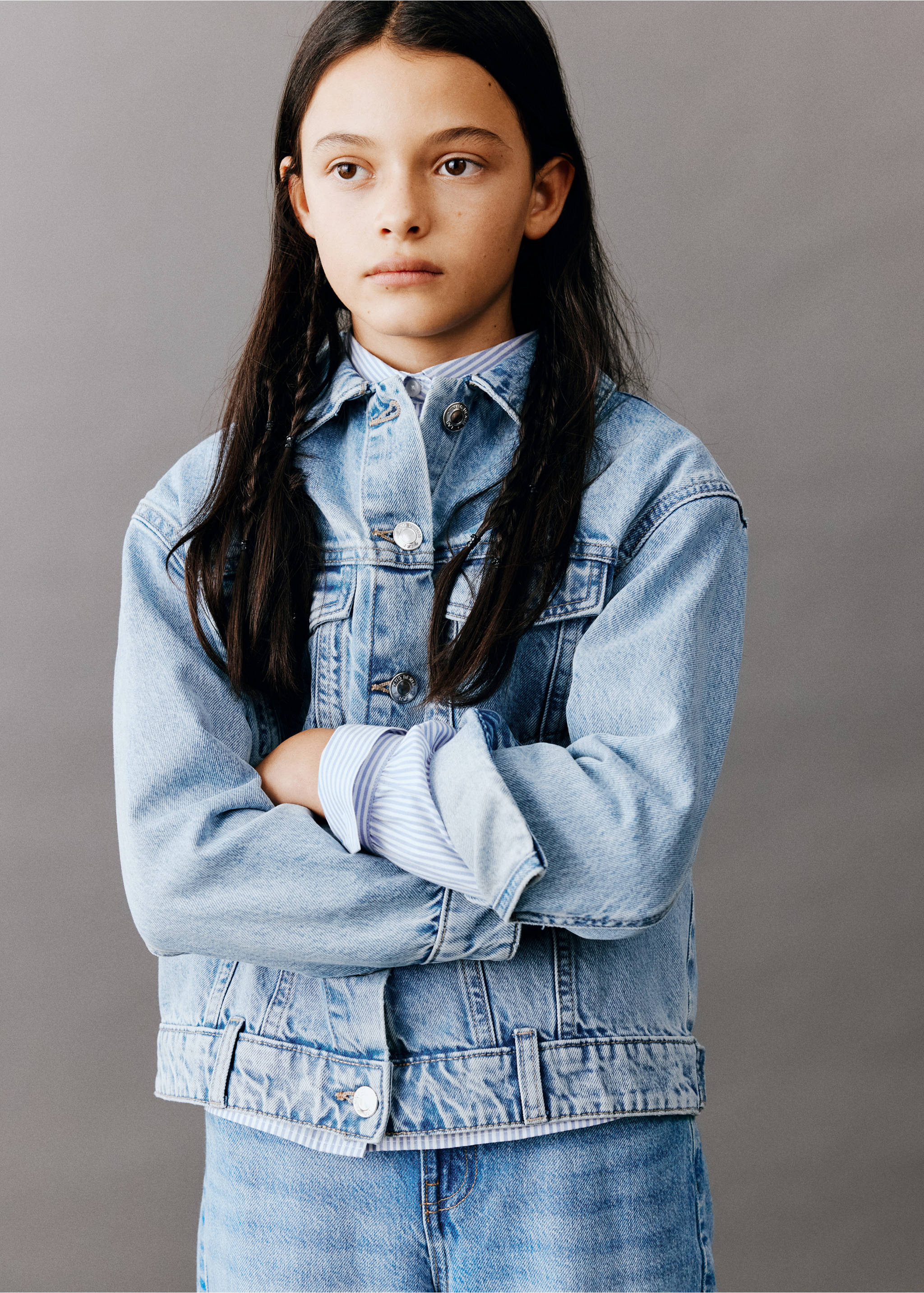 Basic denim jacket - Medium plane, Medium Blue. Ref: 37082901-00.