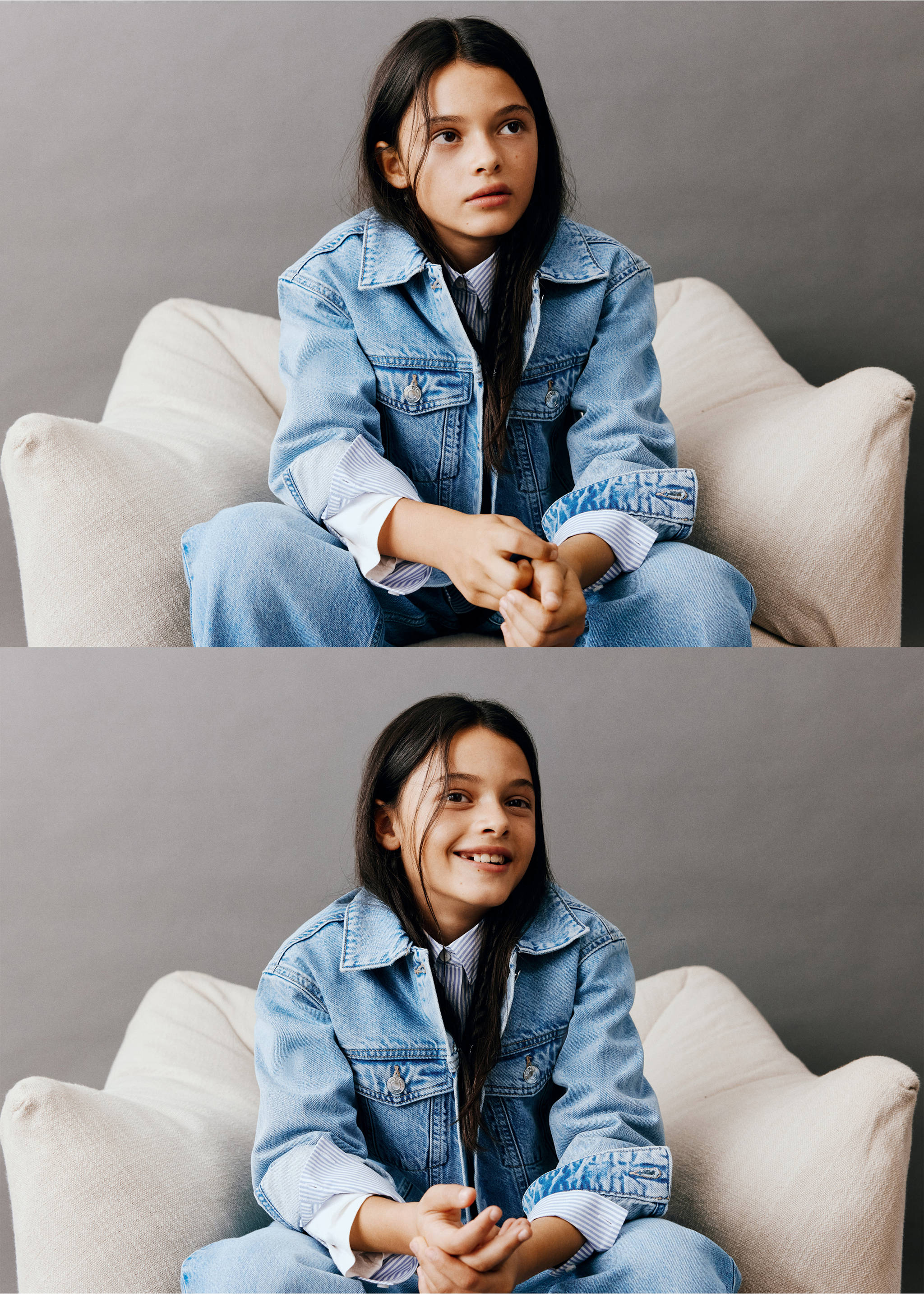 Basic denim jacket - Details of the article 2, Medium Blue. Ref: 37082901-00.
