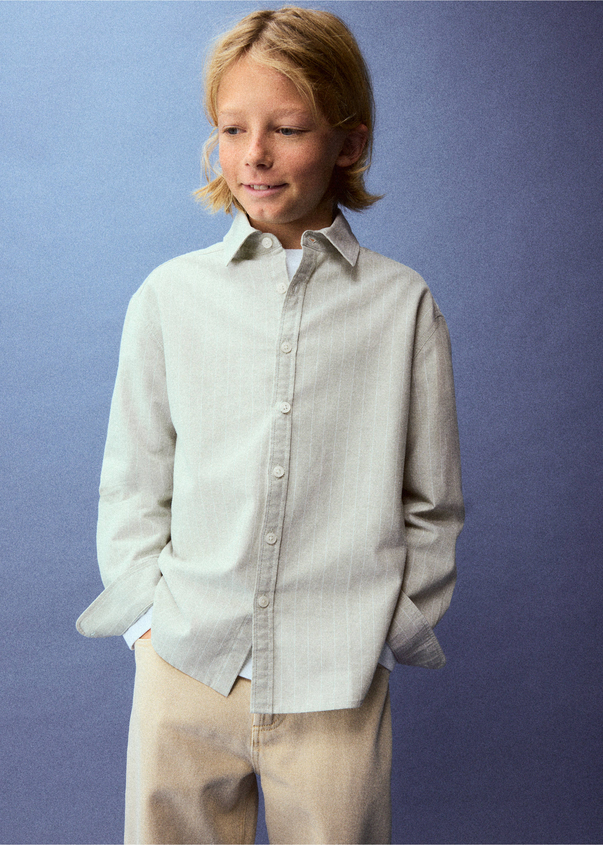100% cotton striped shirt - General plane, Green. Ref: 37082902-00.