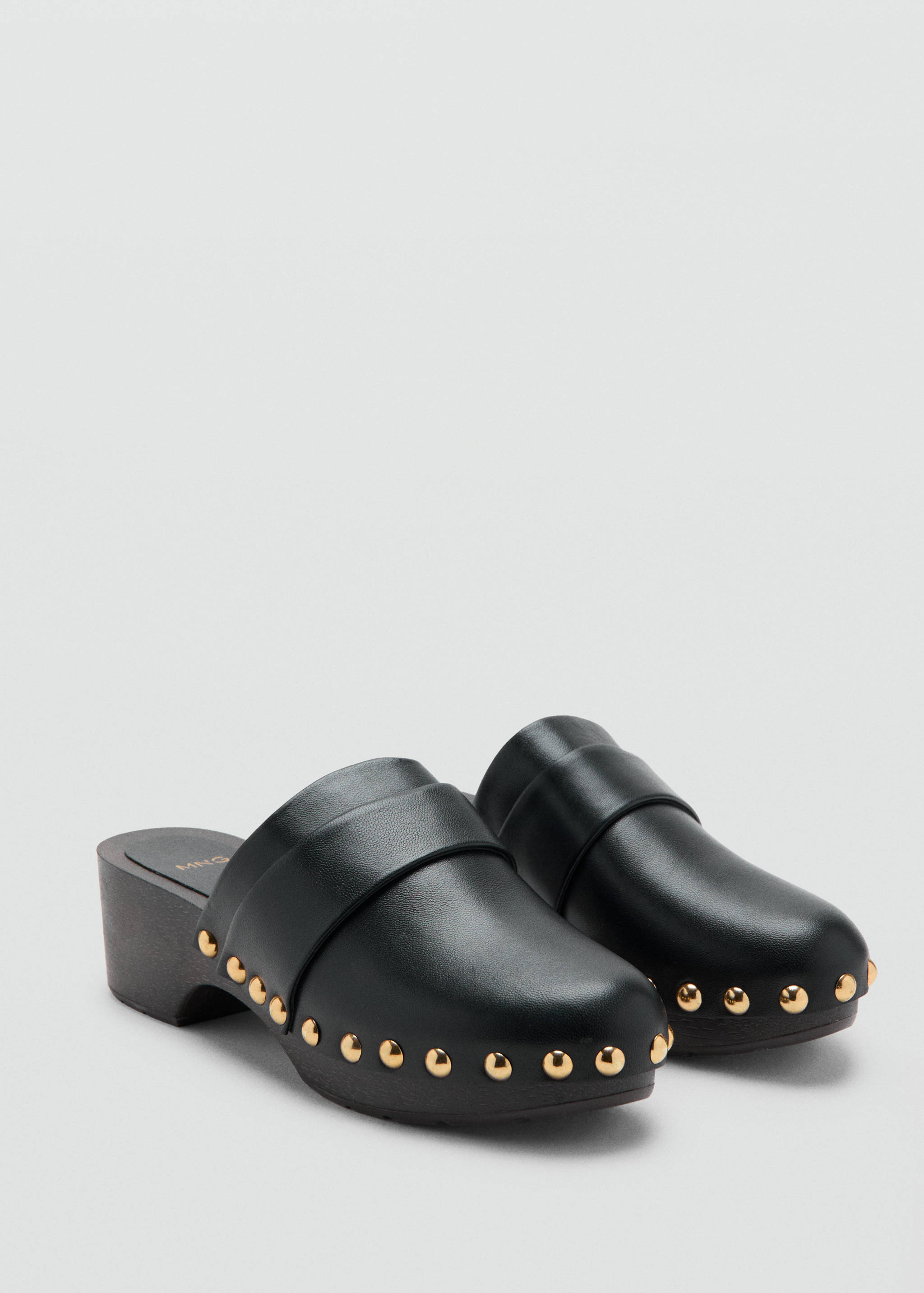 Studded leather clog - Medium plane