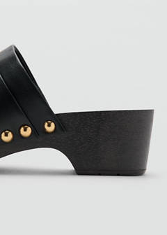 Studded leather clog — Black 4