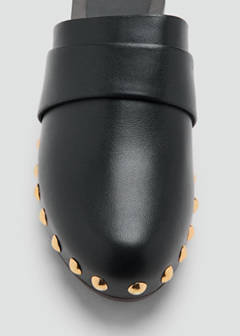Studded leather clog — Black 5