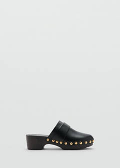 Studded leather clog — Black 2