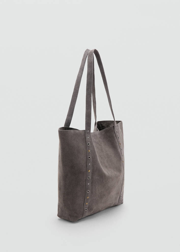 Leather tote bag — Grey