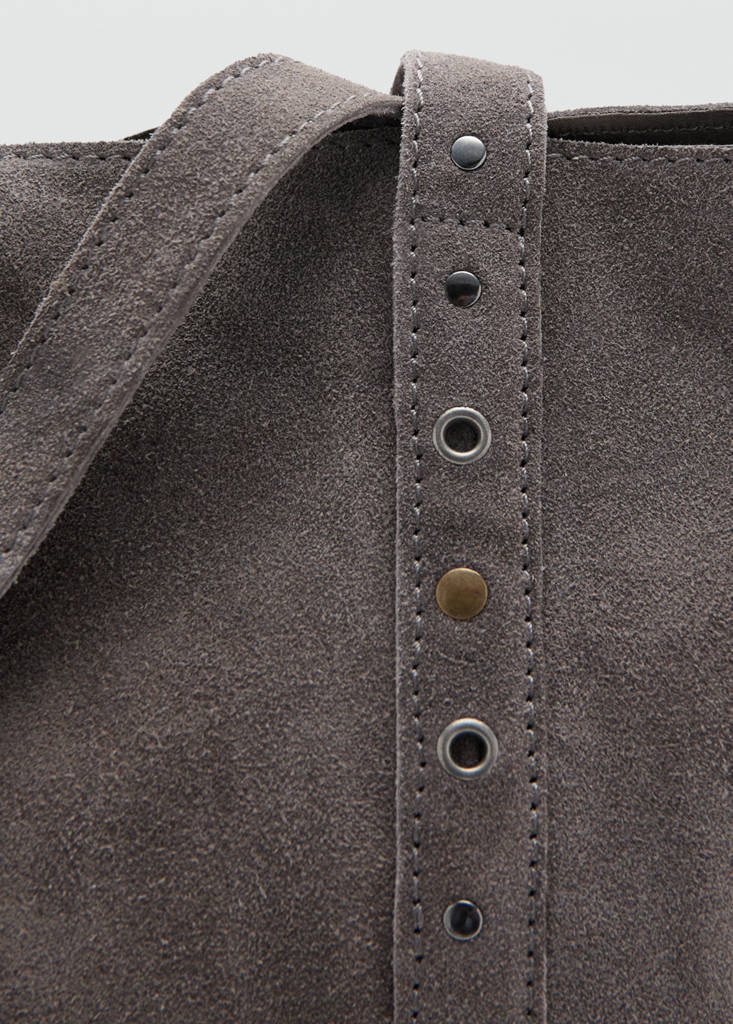 Leather tote bag — Grey