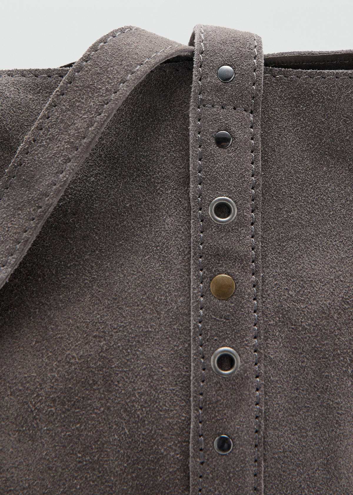 Leather tote bag — Grey