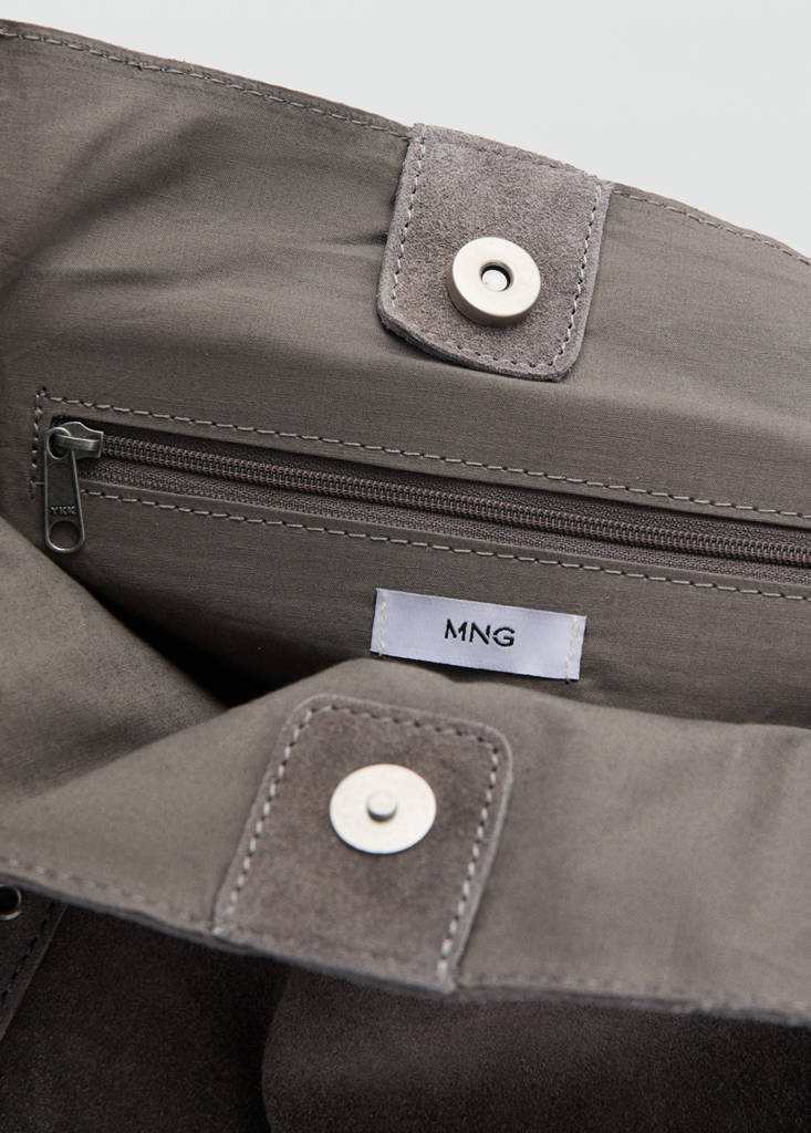 Leather tote bag — Grey
