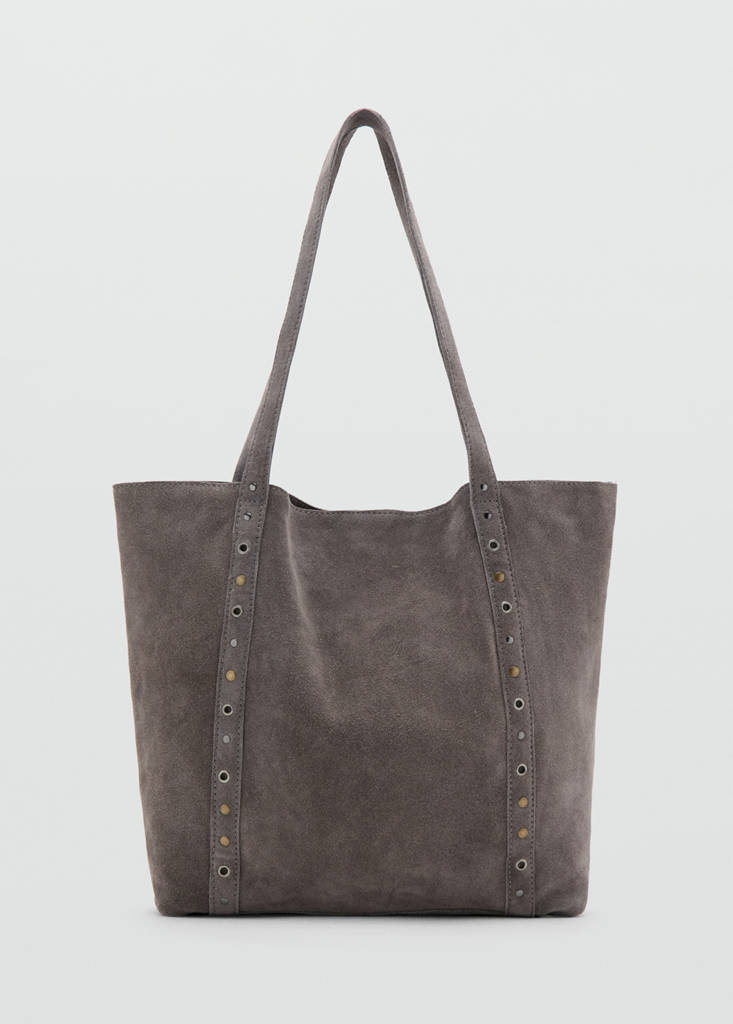 Leather tote bag — Grey