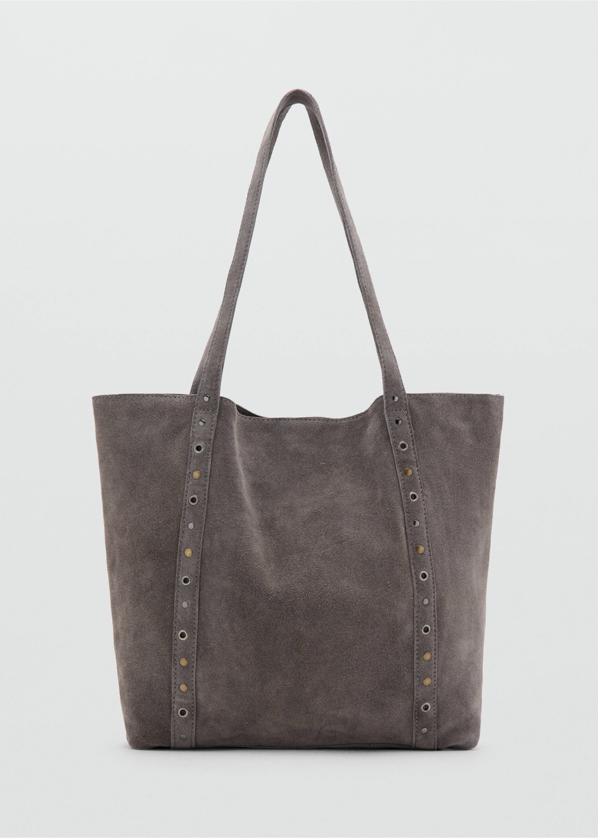 Leather tote bag - Article without model, Grey. Ref: 37082905-00.