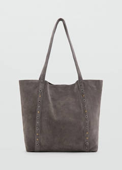 Leather tote bag — Grey 1
