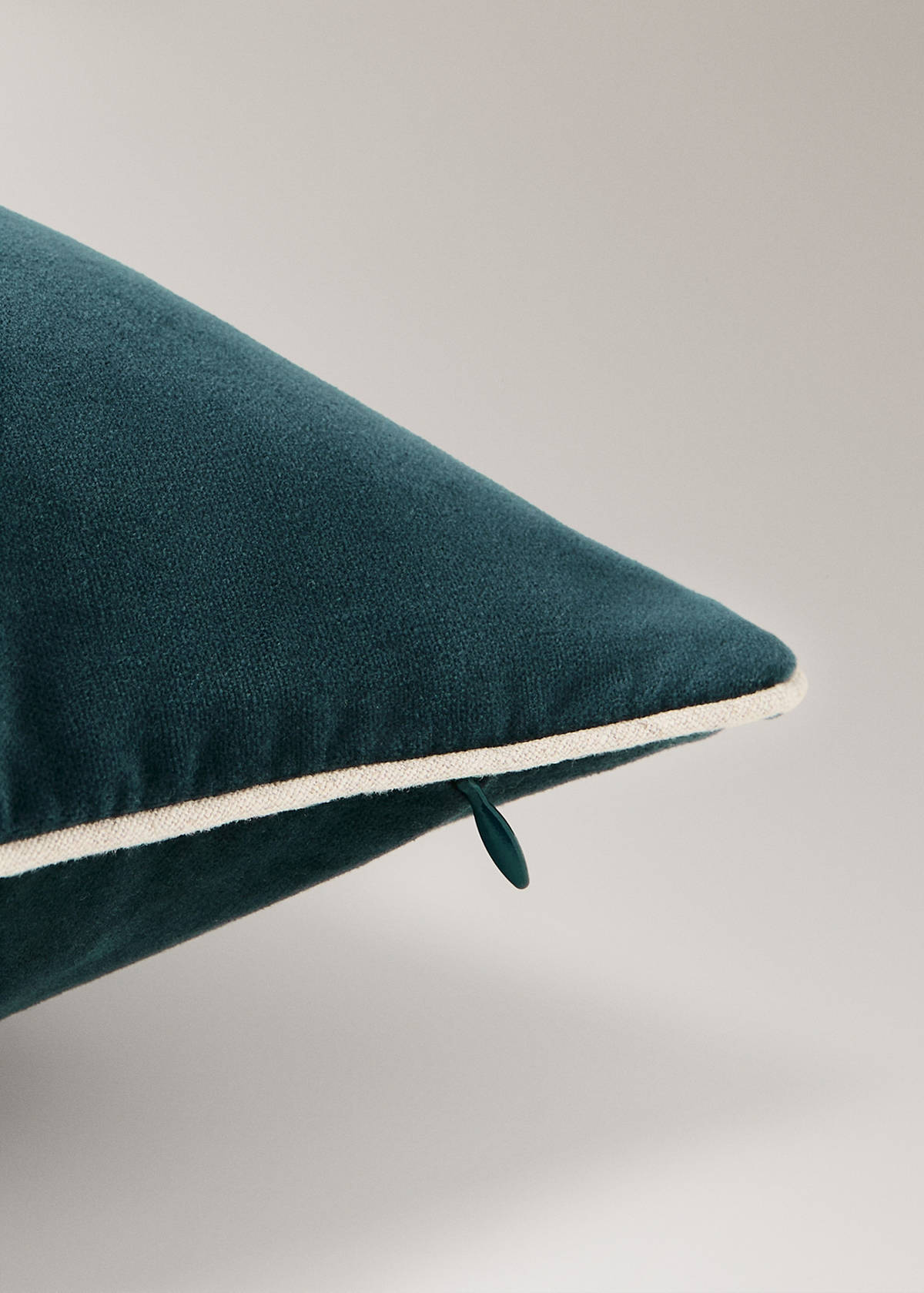 Velvet cotton garment-dye bed cushion cover 50x50 cm — Navy