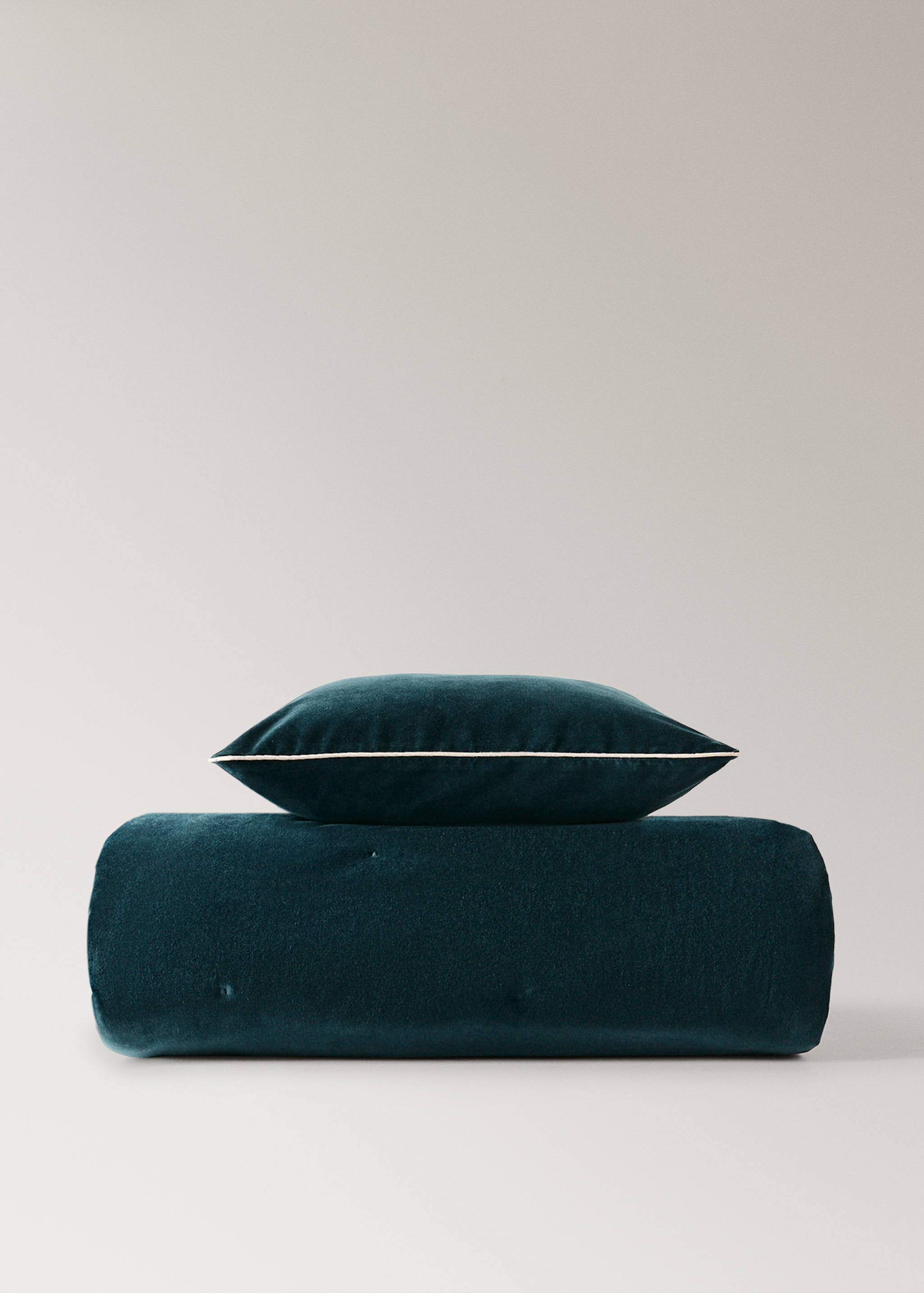 Velvet cotton garment-dye bed cushion cover 50x50 cm - Details of the article 4