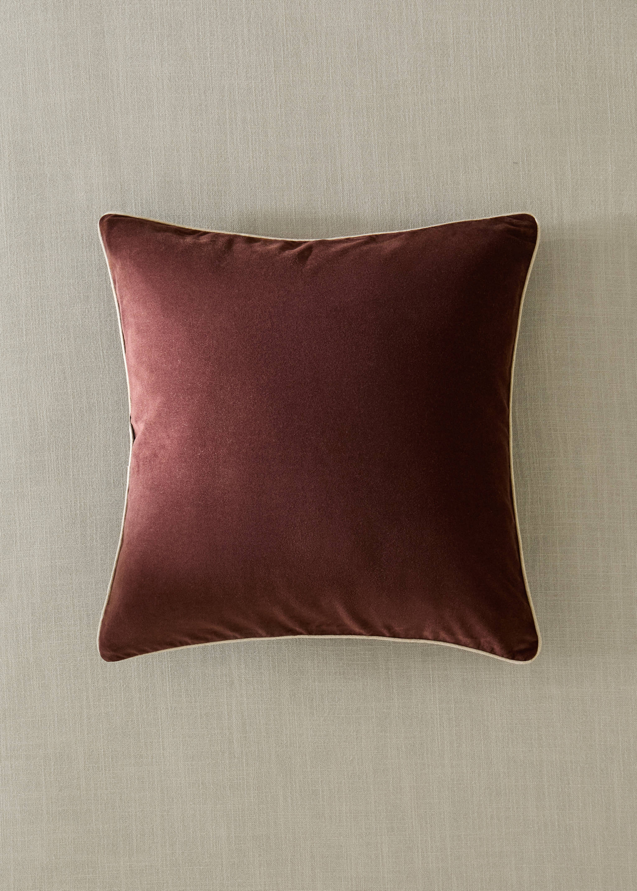Funda cojín cama terciopelo algodón garment-dye 50x50 cm - Plano general