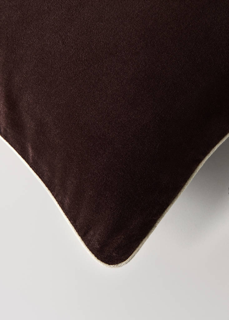 Velvet cotton garment-dye bed cushion cover 50x50 cm — Dark Red