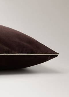 Velvet cotton garment-dye bed cushion cover 50x50 cm — Dark Red 3