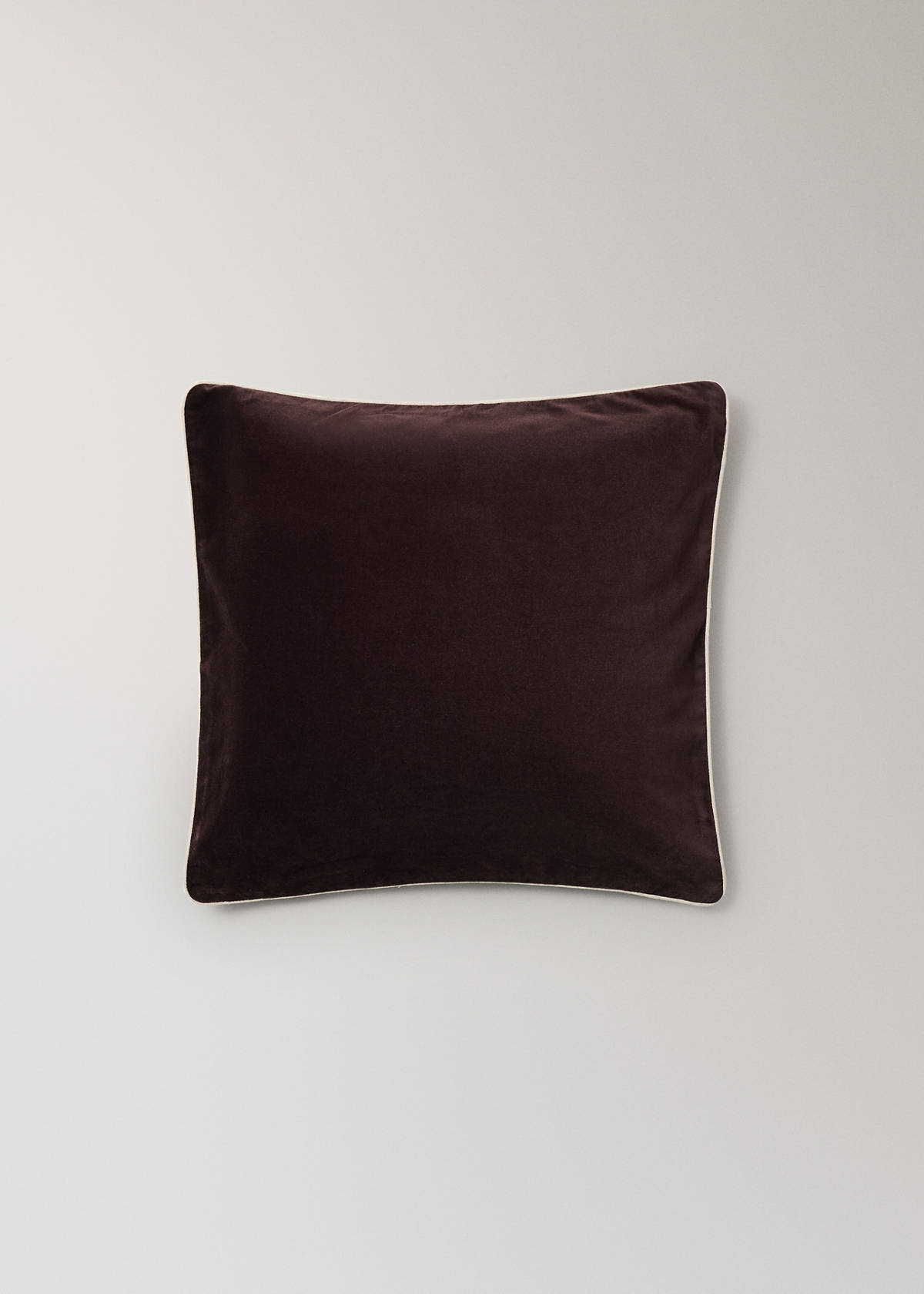 Velvet cotton garment-dye bed cushion cover 50x50 cm — Dark Red