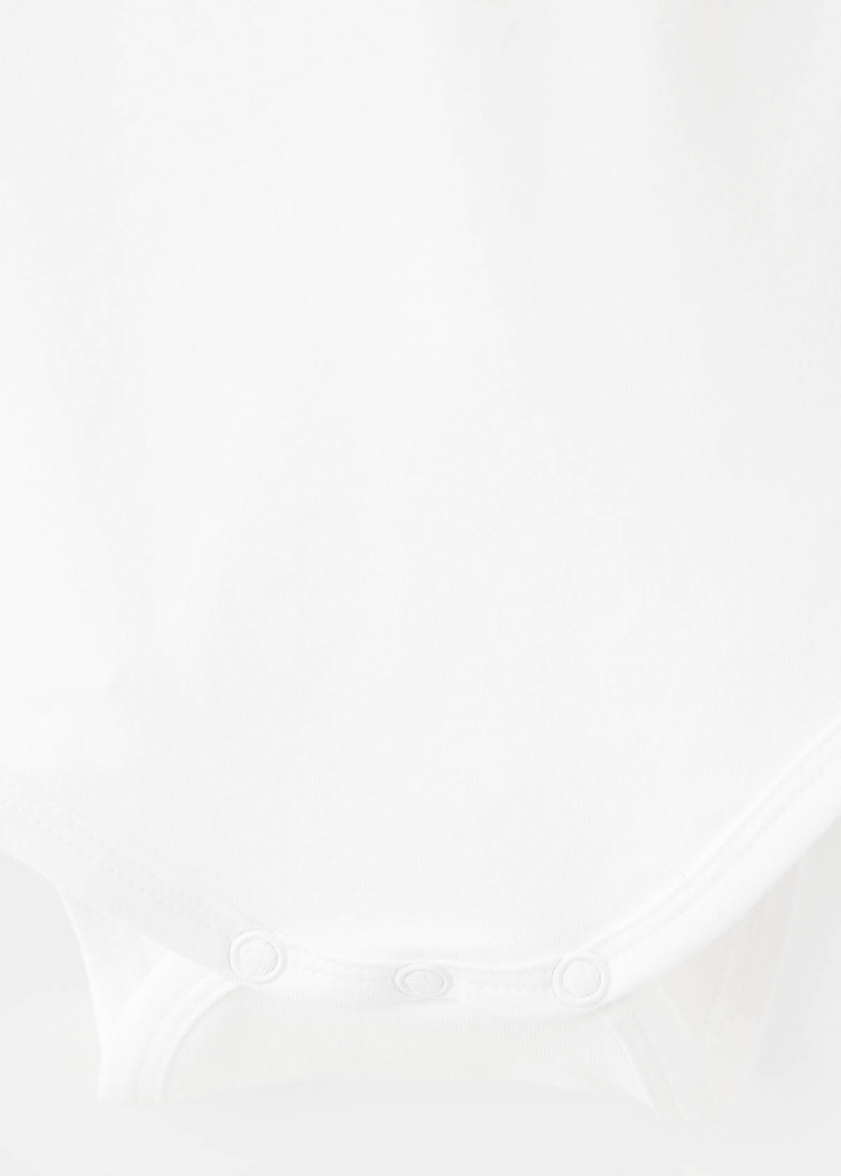 Embroidered babydoll-neck body — Off White