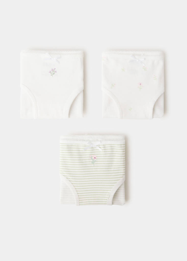 Komplet 3 par bawełnianych fig złamana biel - Dzieci - 9-10 lata - MANGO KIDS