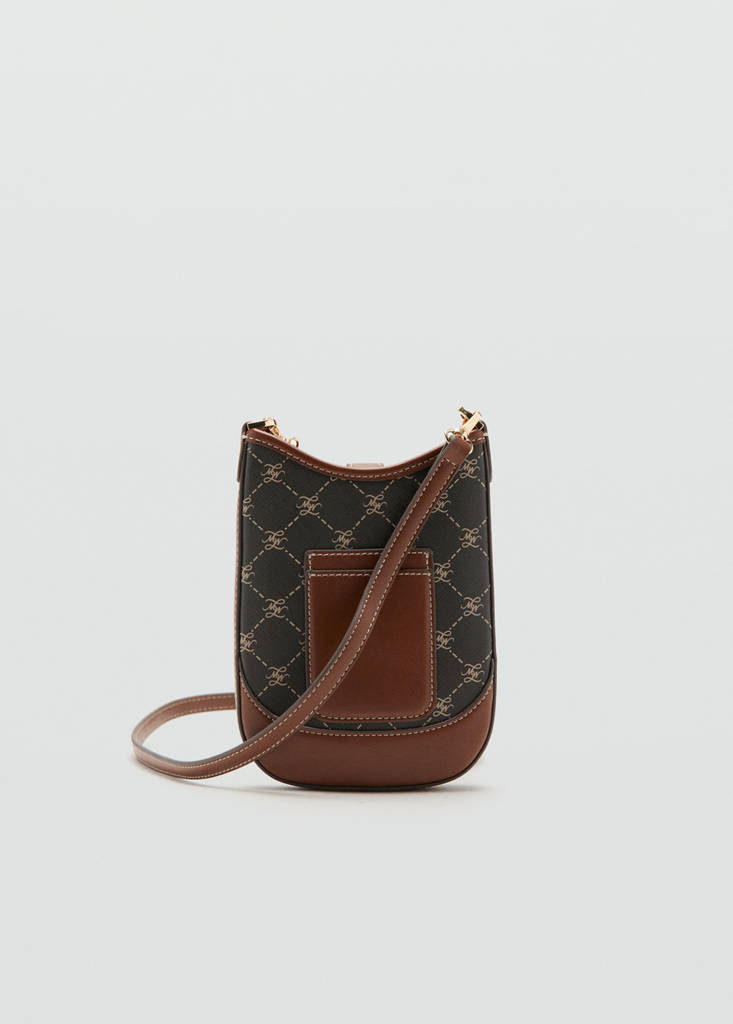 Logo print phone cover — Brown