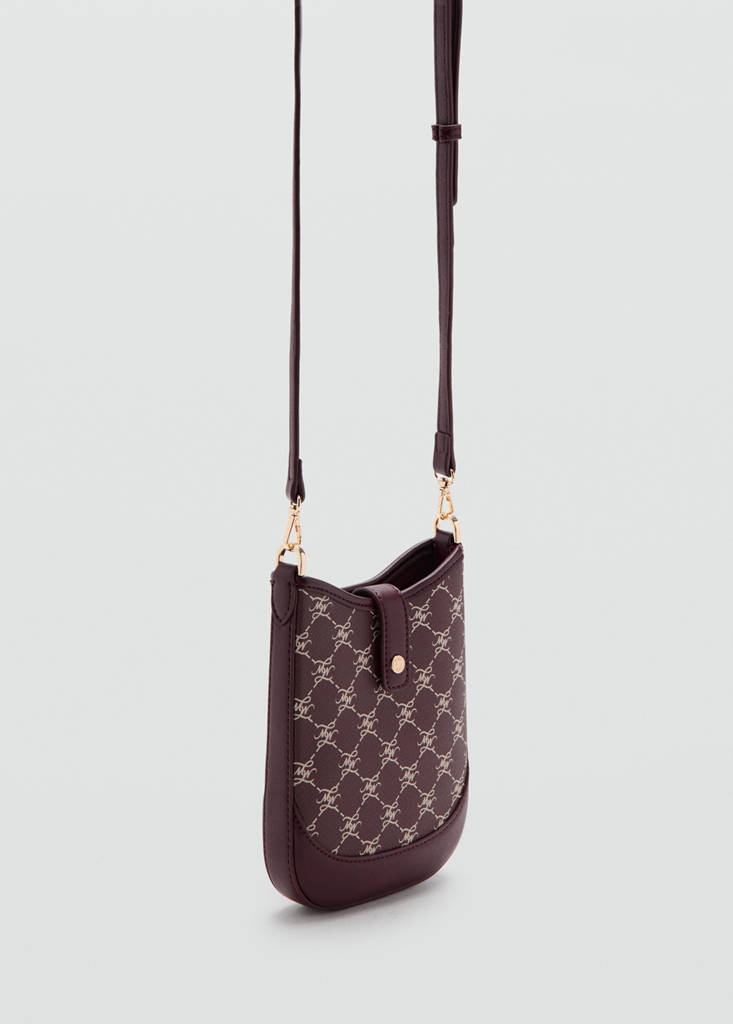 Logo print phone cover — Burgundy
