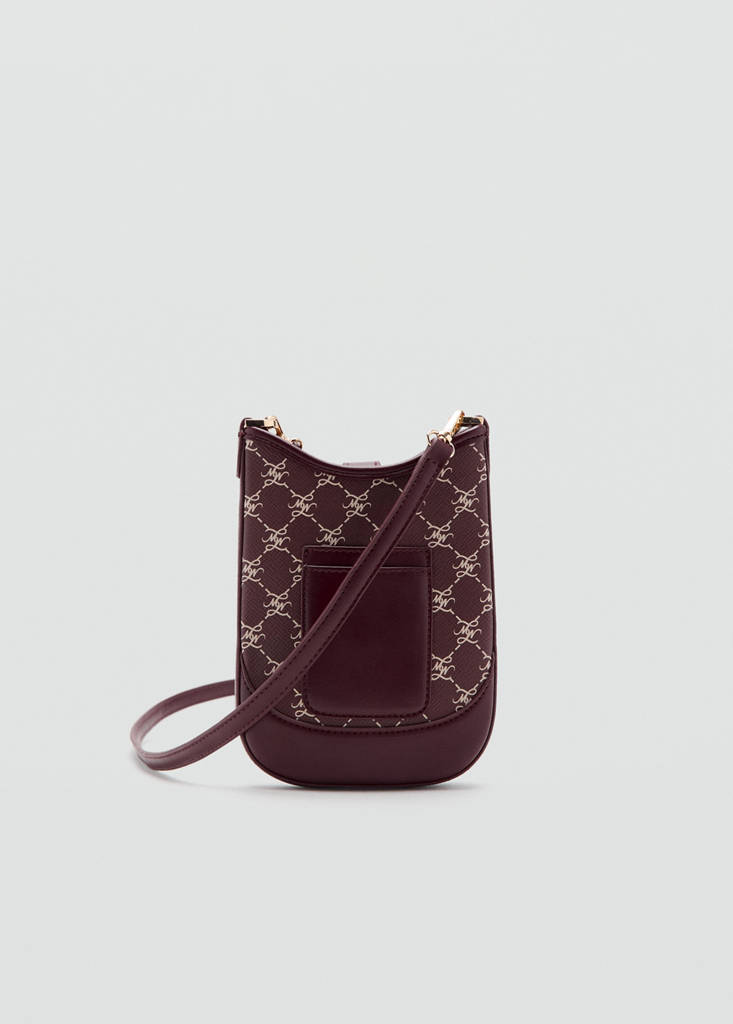 Logo print phone cover — Burgundy