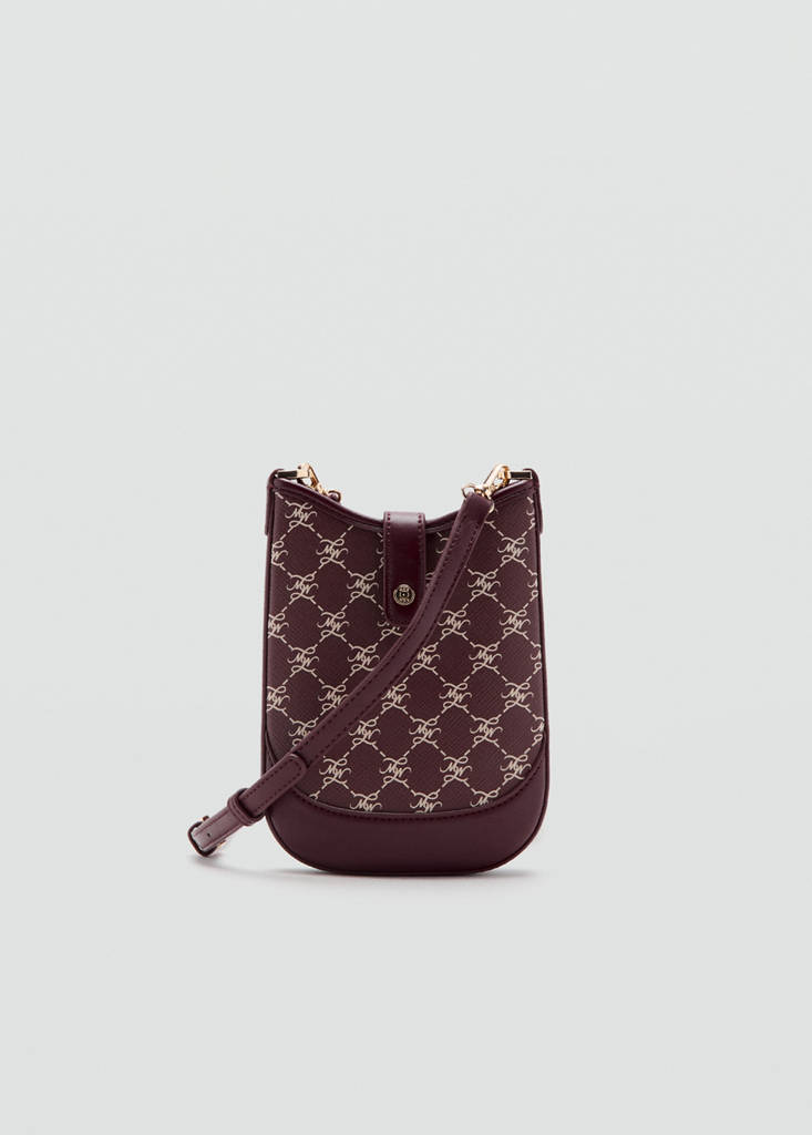 Logo print phone cover — Burgundy