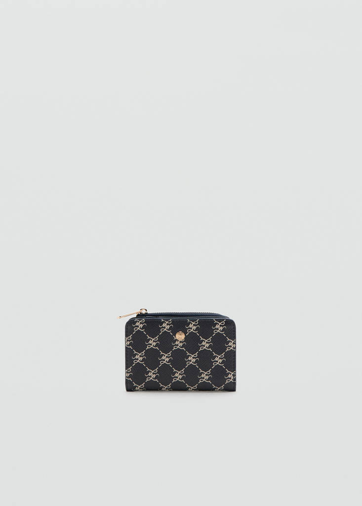 Medium wallet with logo print — Navy