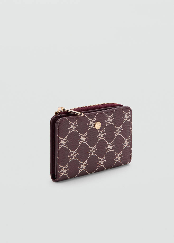 Medium wallet with logo print — Burgundy